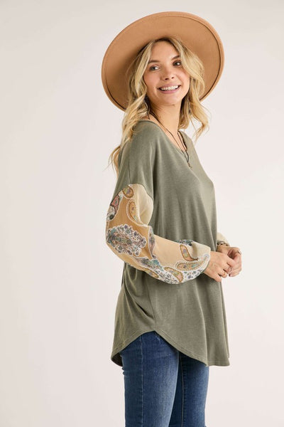 Lyla Paisley Sleeve Top