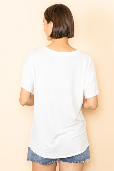 Super Soft White V-Neck Tee