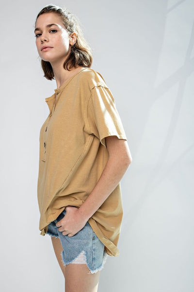 Oversized Mineral Wash Henley