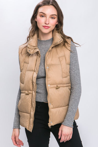 Khaki Puffer Vest