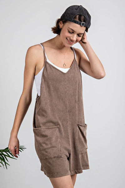 Mocha Mineral Washed Chill Romper