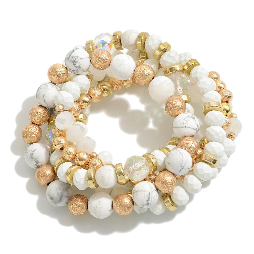 Natural Stone Beaded Bracelet Stack