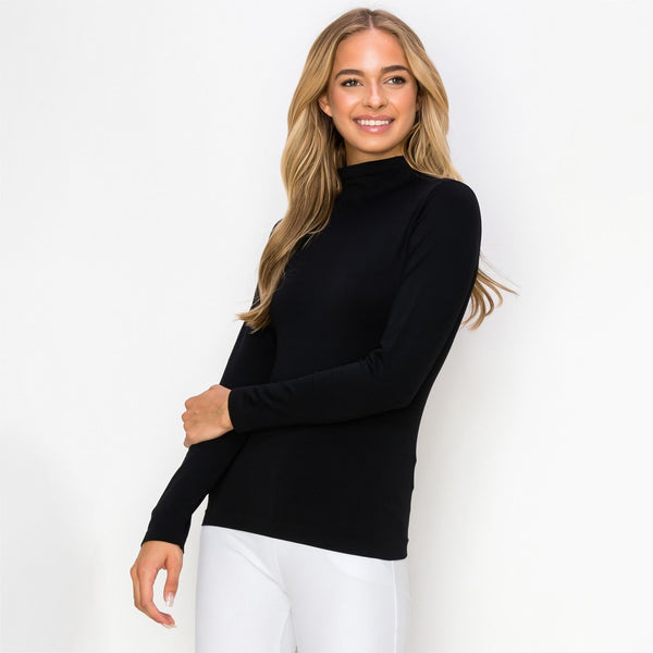 Seamless Mock Neck Long Sleeve