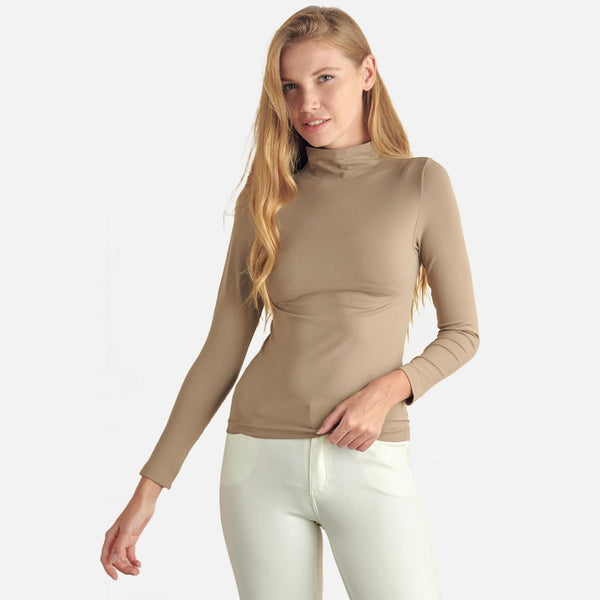 Seamless Mock Neck Long Sleeve