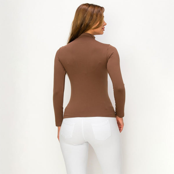 Seamless Mock Neck Long Sleeve