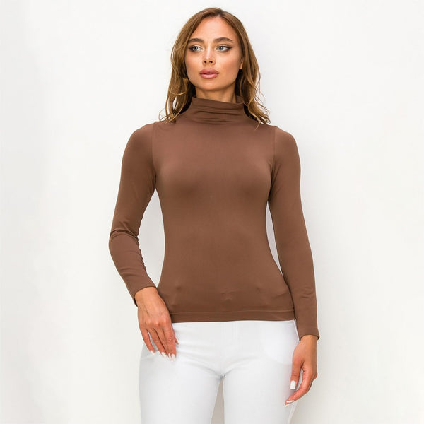 Seamless Mock Neck Long Sleeve