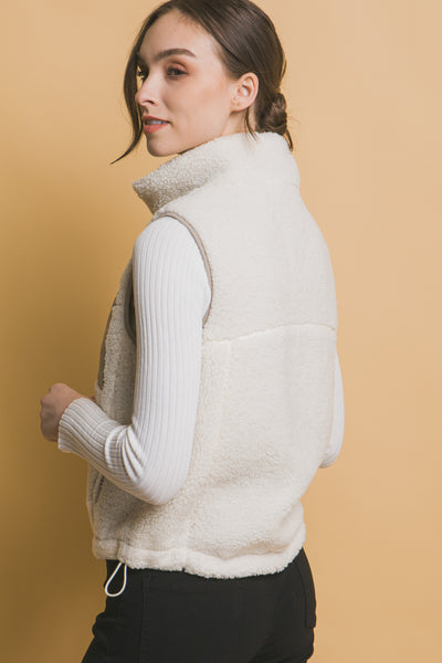 Reversible Teddy Vest- Ivory