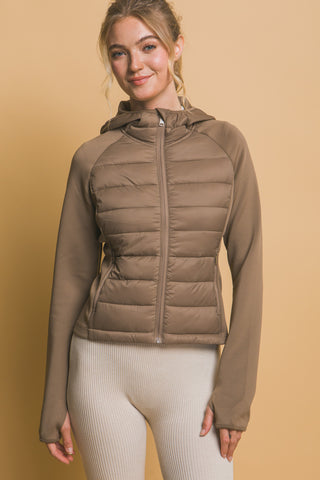 Active Puffer Jacket- Mocha