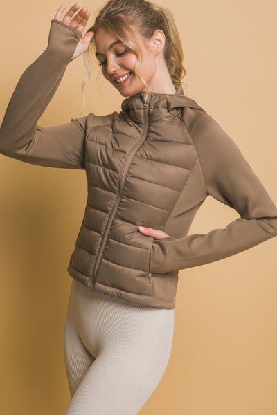 Active Puffer Jacket- Mocha