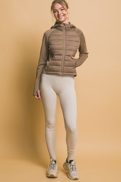 Active Puffer Jacket- Mocha