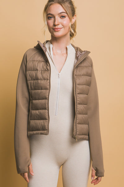 Active Puffer Jacket- Mocha