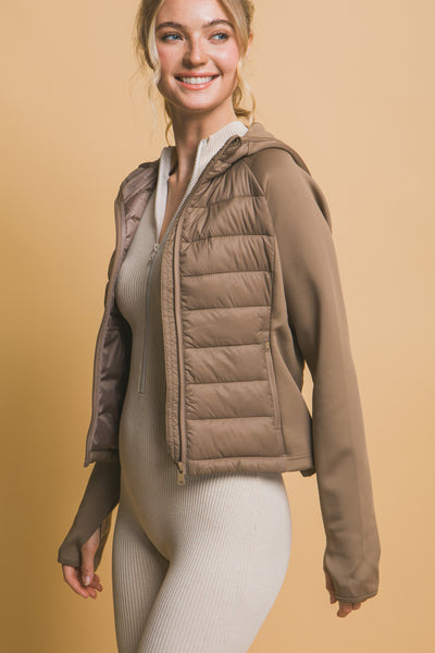 Active Puffer Jacket- Mocha