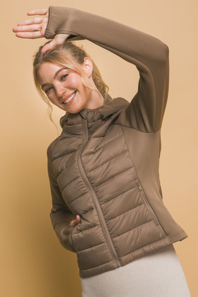 Active Puffer Jacket- Mocha