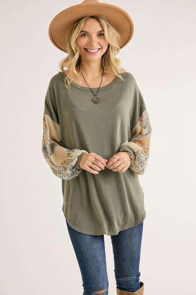 Lyla Paisley Sleeve Top