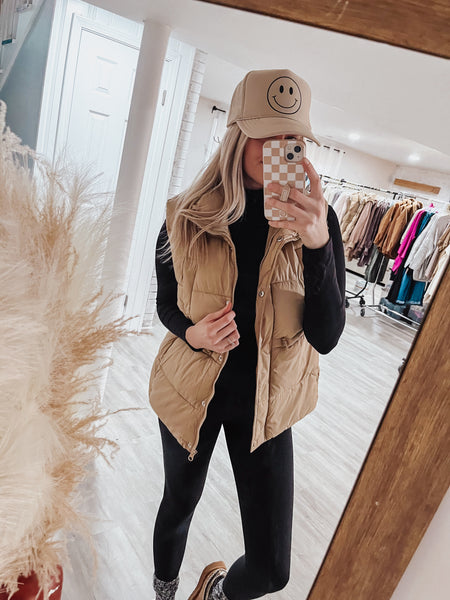 Khaki Puffer Vest