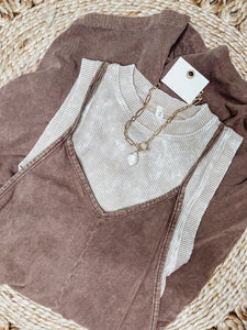 Mocha Mineral Washed Chill Romper