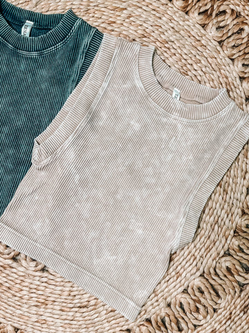 Stonewash Ribbed Seamless Tank