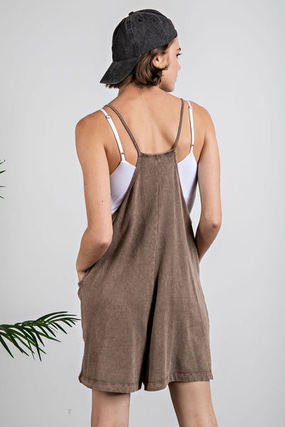 Mocha Mineral Washed Chill Romper