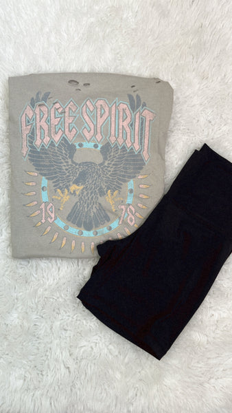 Free Spirit Distressed Oversized Tee