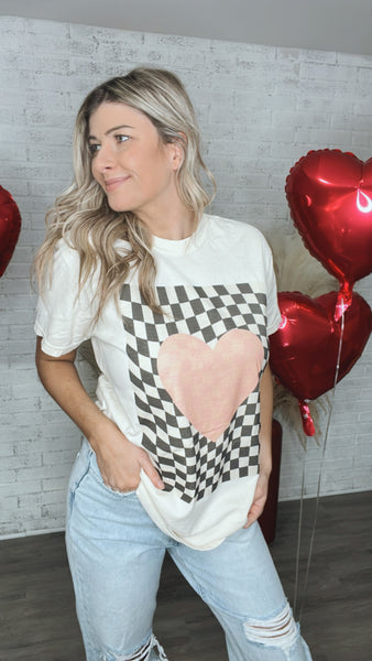 Checkered Heart Tee