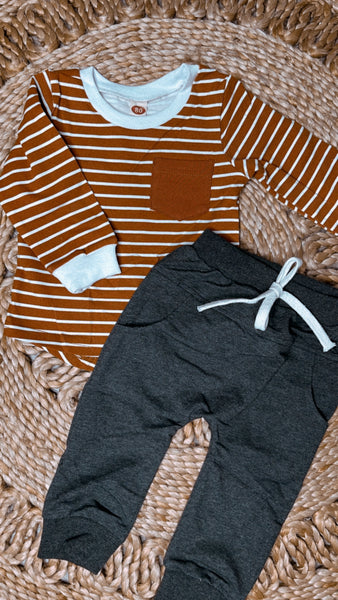 Boys Rust Stripe Set