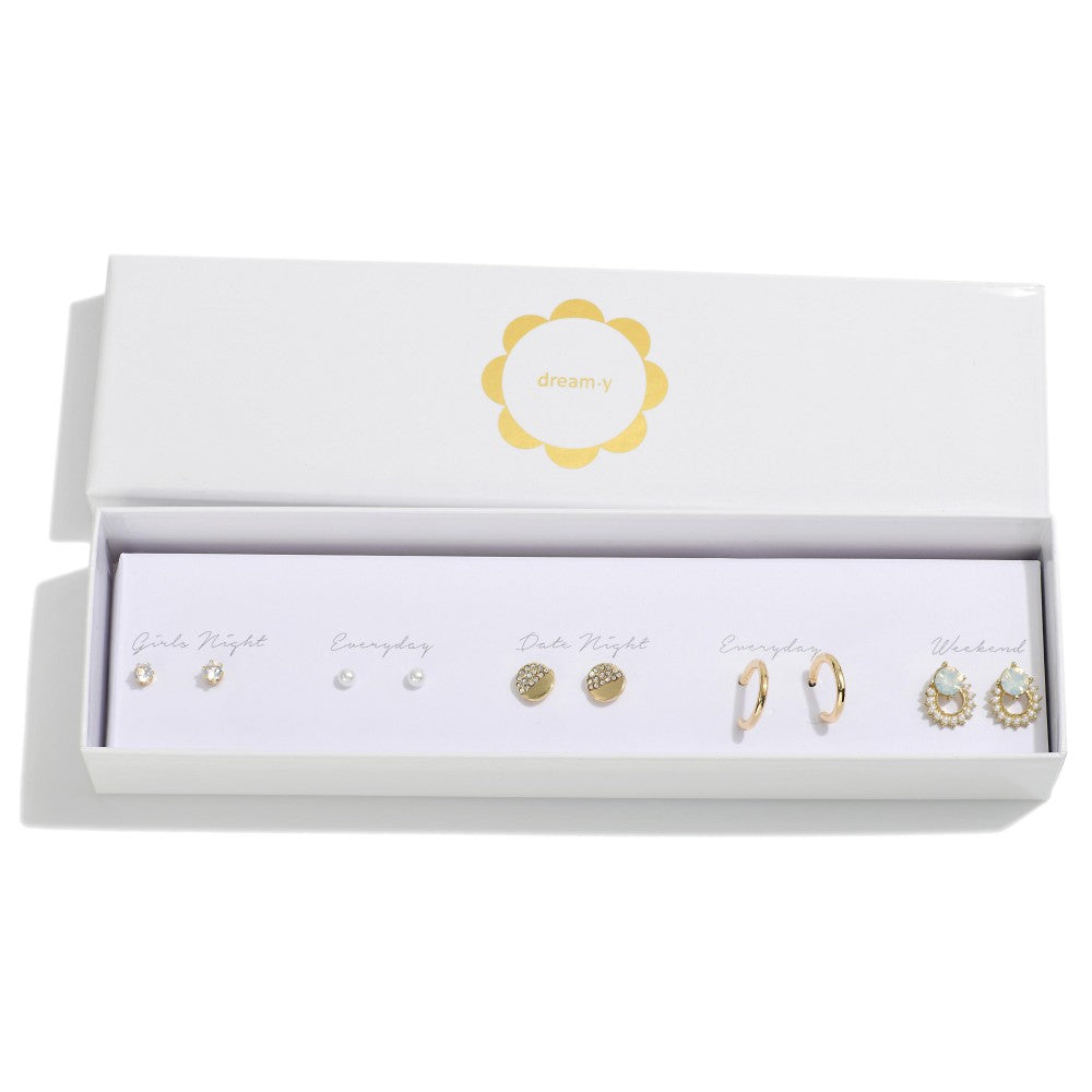 Dream Box- Gold with Pearls Earring set