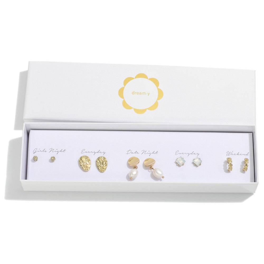 Dreamy Box of 5 Sets of Earrings