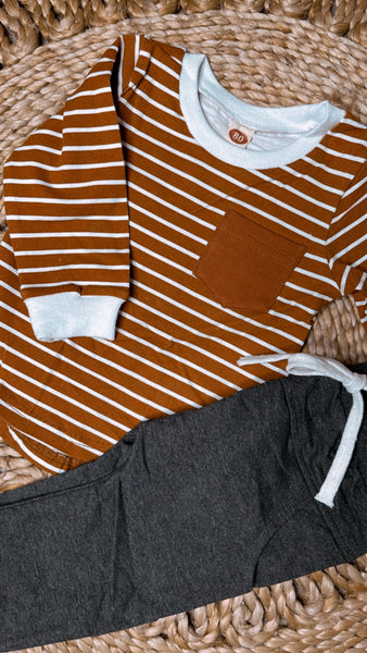 Boys Rust Stripe Set