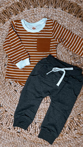 Boys Rust Stripe Set