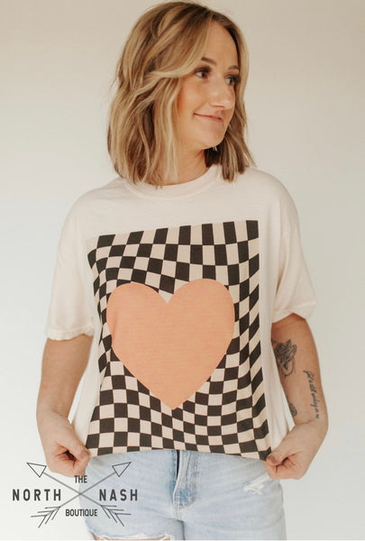 Checkered Heart Tee