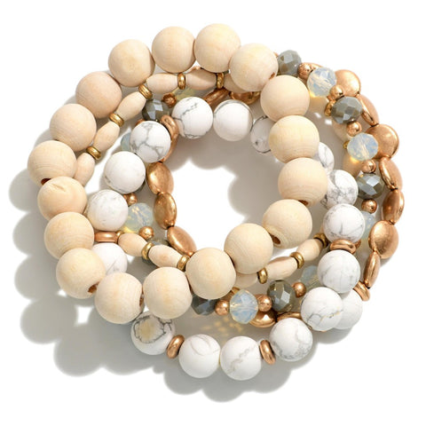 Natural Beaded Bracelet Set