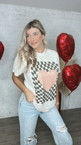 Checkered Heart Tee