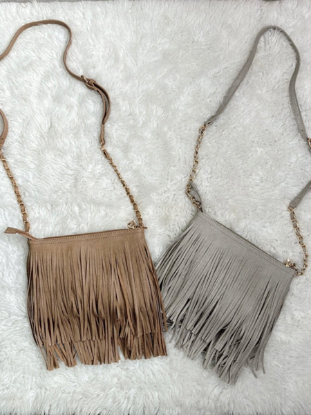 Leather Fringe Crossbody Bag