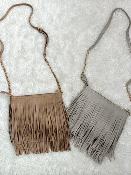 Leather Fringe Crossbody Bag