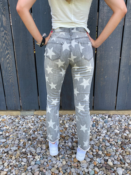 Star-Struck Distressed Jeans- Faded Black