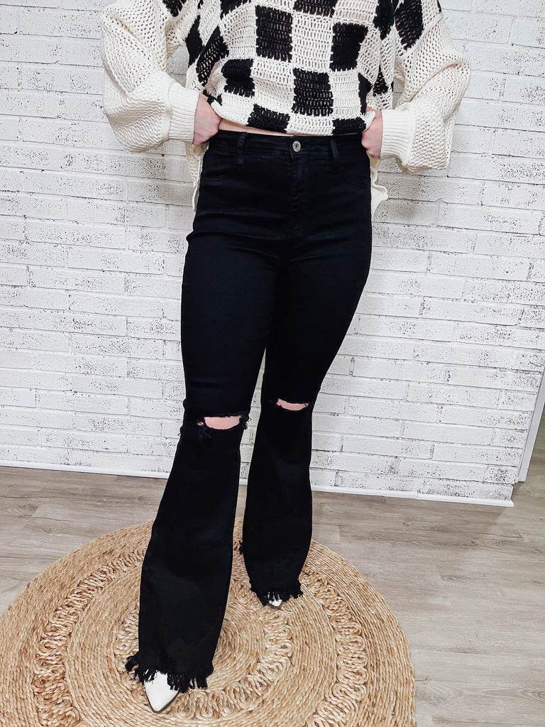 Cortney Black Bell Bottom Jeans – The North Nash Boutique