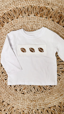 Smocked Football Long Sleeve